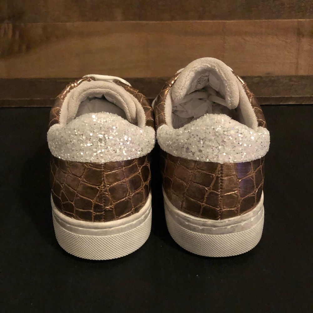 STEVEN NY Rubie Copper Croco Distressed Sneakers - Picture 8 of 16